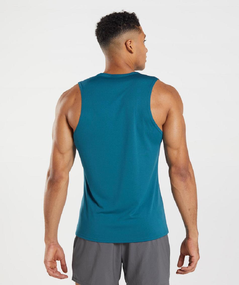 Camiseta Tirantes Gymshark Arrival Hombre Azules | CO 3160UZG